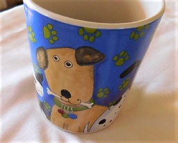 Blue Mug with Cute Dog Pictures